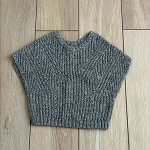 Chunky Knit Cropped Sweater Vest - Gray Marled, 4T